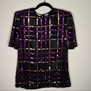 Vintage Laurence Kazar Sequin Top